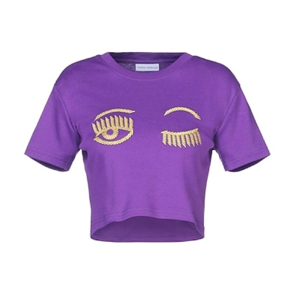 Chiara Ferragni Purple Sleeve Tee